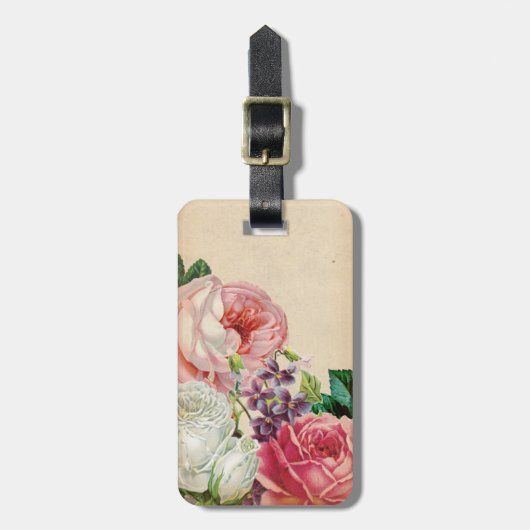Vintager Stil mit rustikalen Blume Gepäckanhänger (Vorderseite vertikal)