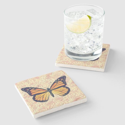 Vintager Stil Monarch Butterfly Art Untersetzer (Seitenansicht)