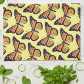 Vintager Stil Monarch Butterfly Gelbe Küche Geschirrtuch (Gefaltet)