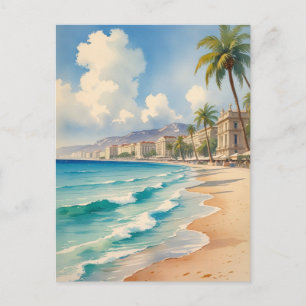 Vintager Stil Monte Carlo Beach Travel Feiertagspostkarte