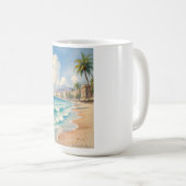 Vintager Stil Monte Carlo Beach Travel Kaffeetasse (VorderseiteRechts)