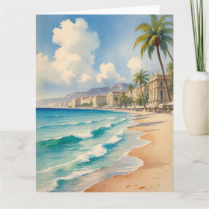 Vintager Stil Monte Carlo Beach Travel Karte