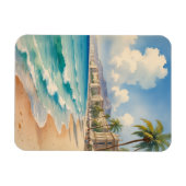 Vintager Stil Monte Carlo Beach Travel Magnet (Horizontal)