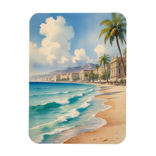 Vintager Stil Monte Carlo Beach Travel Magnet (Vertikal)