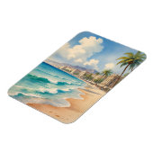 Vintager Stil Monte Carlo Beach Travel Magnet (Linke Seite)
