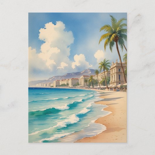 Vintager Stil Monte Carlo Beach Travel Postkarte (Vorderseite)