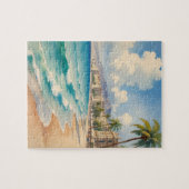Vintager Stil Monte Carlo Beach Travel Puzzle (Horizontal)