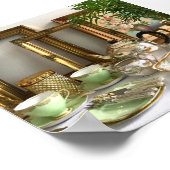 Vintager Stil Nachmittagstee Poster (Ecke)