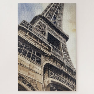 Vintager Stil Nah-up Eiffelturm Paris Reisen Puzzle