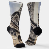 Vintager Stil Nah-up Eiffelturm Paris Reisen Socken (Gewinkelt)