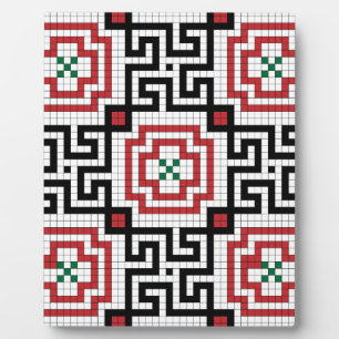 Vintager Stil nahtlos Schwarz-weiße und rote Flies Fotoplatte