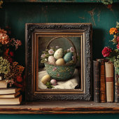 Vintager Stil Ostereier Basket Art Poster