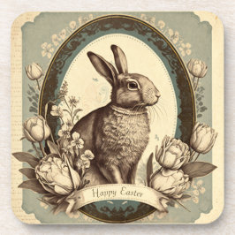 Vintager Stil Osterfrühling Bunny Plasic Untersetz Getränkeuntersetzer