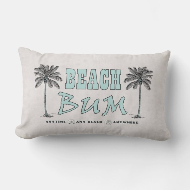 Vintager Stil Palm Trees Beach Bum Lendenkissen (Vorderseite)