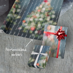 Vintager Stil pastellblau Weihnachten Geschenkpapier