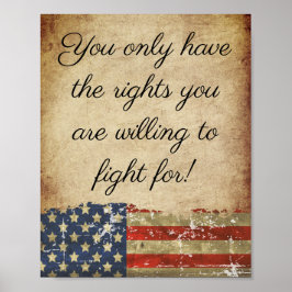 Vintager Stil Patriot American Flag Freiheit Zitat Poster