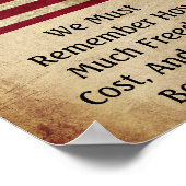 Vintager Stil Patriot American Flag Freiheit Zitat Poster (Ecke)