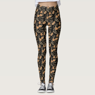 Vintager Stil Peach Blossom Blumenblume Gemustert Leggings