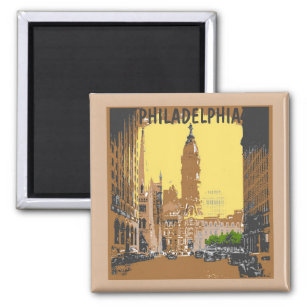 Vintager Stil Philadelphia Rathaus Magnet