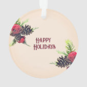 Vintager Stil Pine Cone & Berries Foto Ornament (Rückseite)