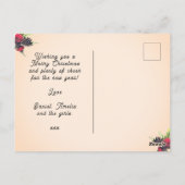 Vintager Stil Pine Cone & Berries Foto Postkarte (Rückseite)