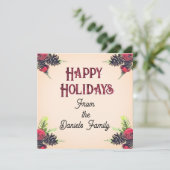 Vintager Stil Pine Cone & Berries Weihnachten (Stehend Vorderseite)