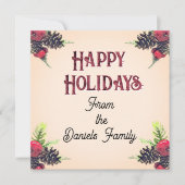 Vintager Stil Pine Cone & Berries Weihnachten (Vorderseite)