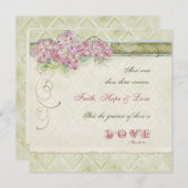 Vintager Stil Pink Hydrangea - Einladung zur Hochz (Vorne/Hinten)
