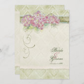 Vintager Stil Pink Hydrangea - Einladung zur Hochz (Vorne/Hinten)