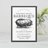 Vintager Stil| Probe Abendessen| GRILLEN Pig Roast Einladung (Stehend Vorderseite)