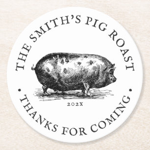 Vintager Stil  Roastgeflügel - Party Runder Pappuntersetzer