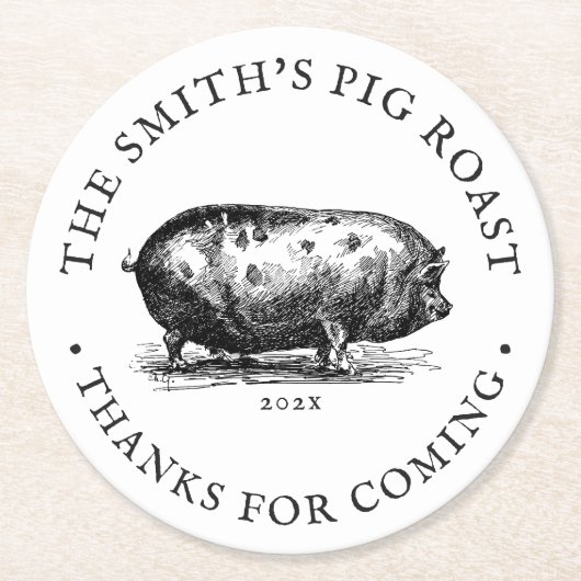 Vintager Stil| Roastgeflügel - Party Runder Pappuntersetzer (Vorderseite)