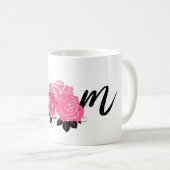 Vintager Stil rosa Blume Mama Kaffeetasse (VorderseiteRechts)