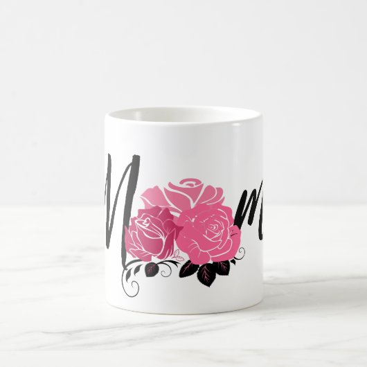 Vintager Stil rosa Blume Mama Kaffeetasse (Mittel)