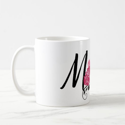 Vintager Stil rosa Blume Mama Kaffeetasse (Links)