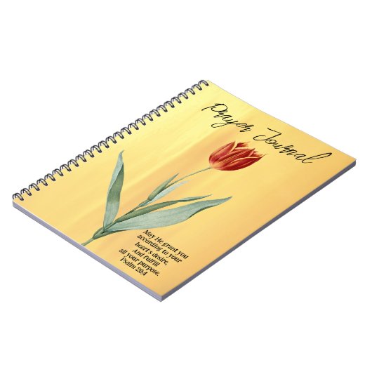 Vintager Stil Roter Tulip Blume Notizblock (Linke Seite)