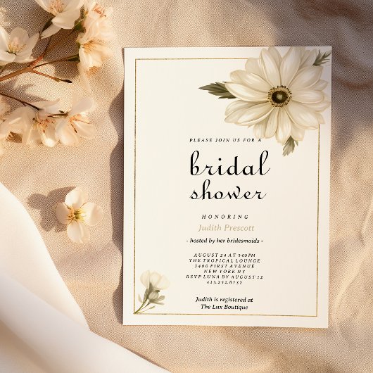 Vintager Stil rustikale, daisy Blume Brautparty Einladung