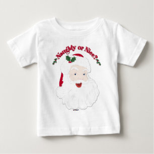 Vintager Stil Santa Naughty oder Nice? Baby T-shirt