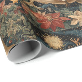 Vintager Stil - Santa Riding Rentier Design Geschenkpapier (Rolleneckpunkt)