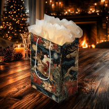 Vintager Stil - Santa Riding Rentier Design