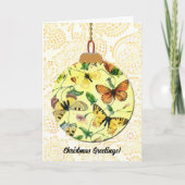 Vintager Stil Schmetterling Weihnachtsschmuck Kuns Karte (Vorderseite)