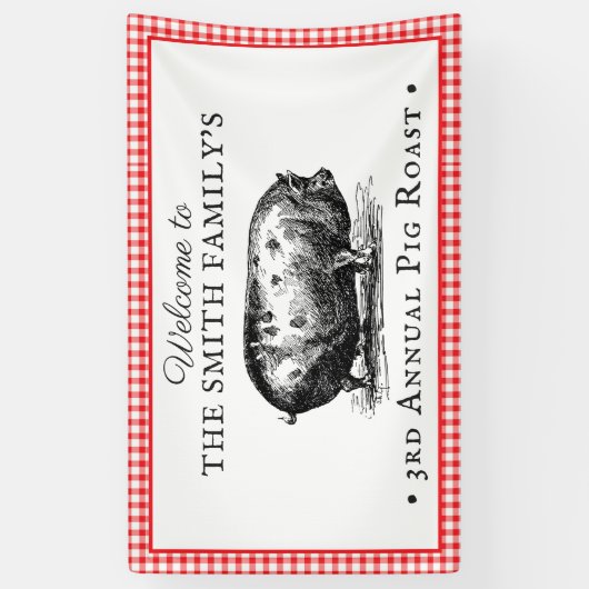 Vintager Stil| Schweinegrost Banner (Vertikal)