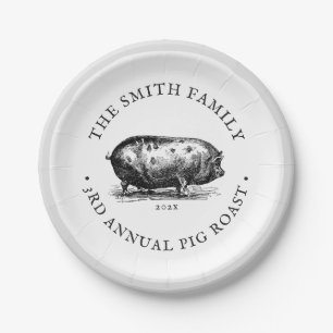 Vintager Stil Schweinegrost Familienhecht Pappteller