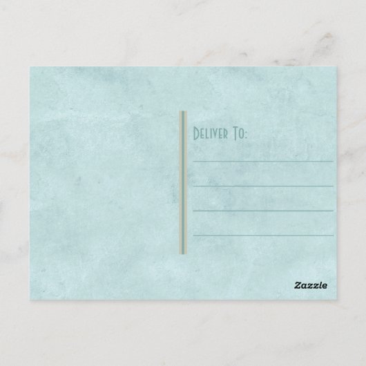 Vintager Stil Seashell & Blue Lace Postkarte (Rückseite)