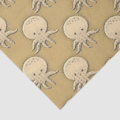 Vintager Stil Sepia Baby Octopus Seidenpapier (Ausschnitt)