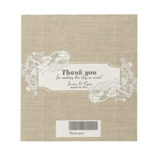 Vintager Stil Spitzendesign Candy Bar Wrap Notizblock