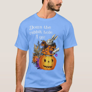 Vintager Stil Spuk Halloween Alice White Kaninchen T-Shirt