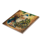Vintager Stil St. Nikolaus (Weihnachtsmann) Weihna Fliese (Seite)