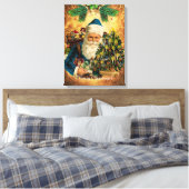 Vintager Stil St. Nikolaus (Weihnachtsmann) Weihna Leinwanddruck (Insitu (Schlafzimmer))