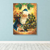 Vintager Stil St. Nikolaus (Weihnachtsmann) Weihna Leinwanddruck (Insitu (Holzboden))